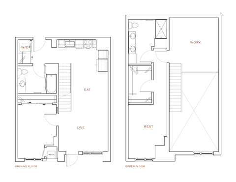 Floor plan for 2 beds, 2 baths, 1249 sqft